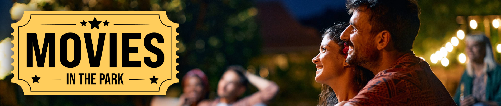 Man enjoying a movie in the park