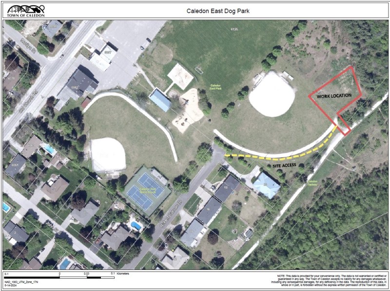 Caledon East Dog Park Landscape Improvements map