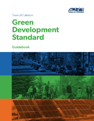 cover of town of caledon's green development standard guidebook