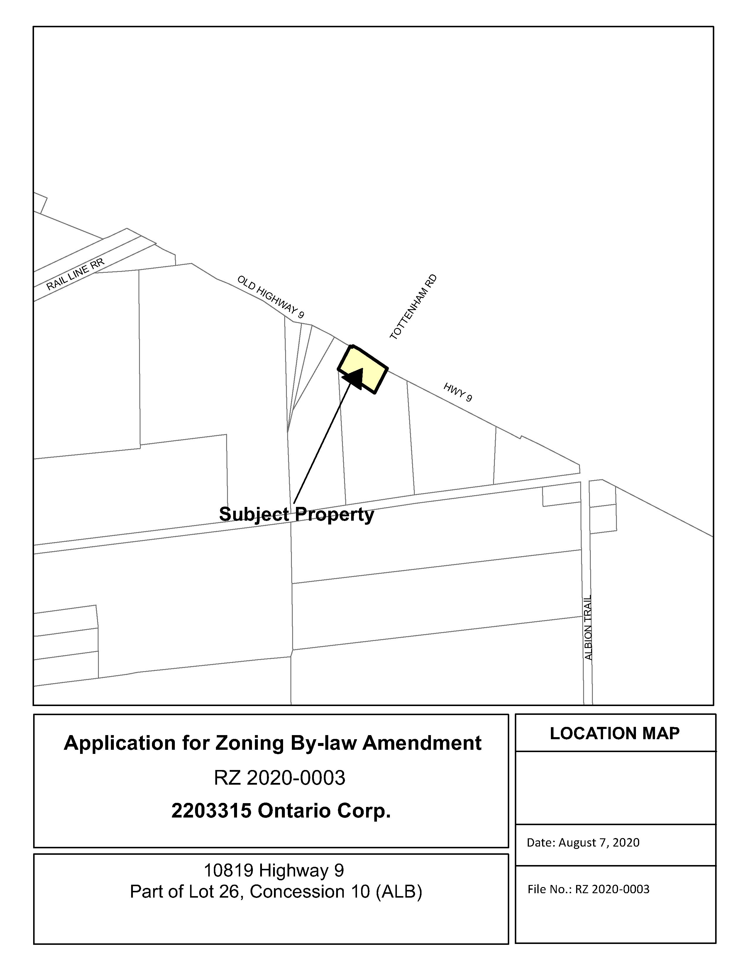 Map of Subject Property at 10819 Highway 9