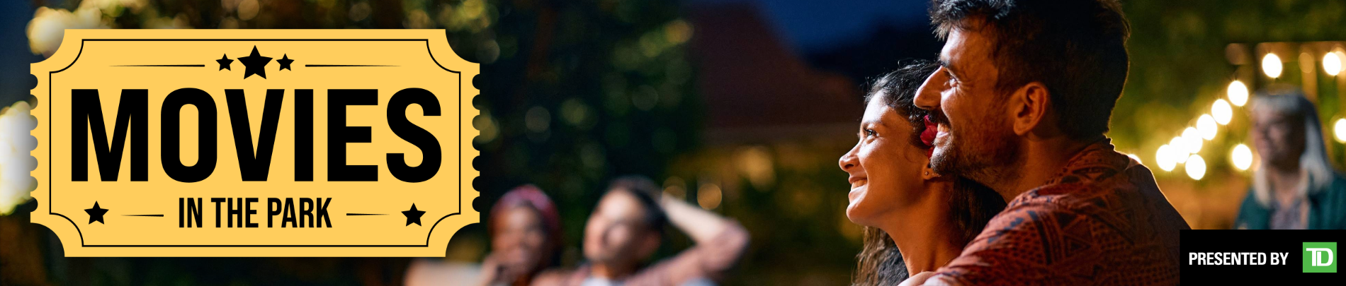 Man enjoying a movie in the park