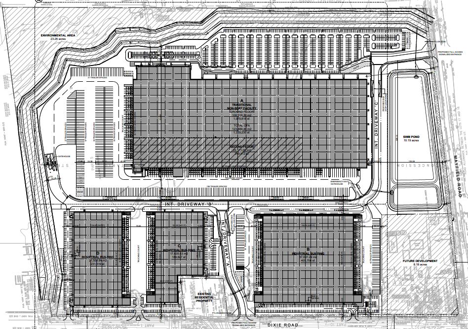 Site plan for 0 and 12035 Dixie Road
