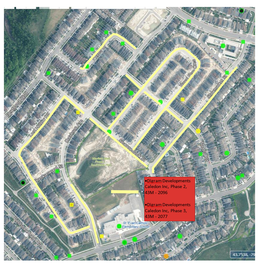 aerial photo of digram development subdivision